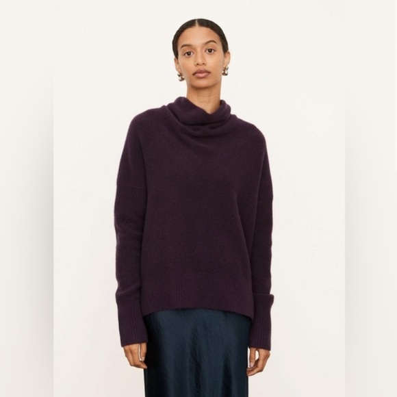 Vince Women's Black Cashmere & Virgin Wool Cowl Neck Long Sleeve Sweater M - Picture 10 of 10